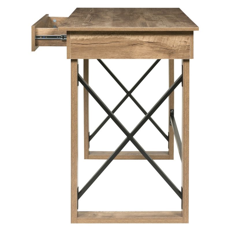 Martin Standing Desk With Drawer Oak - OneSpace