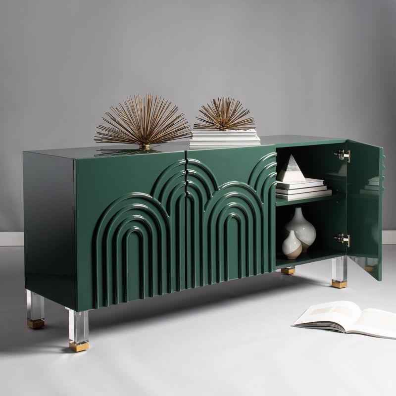 Saturn Wave Acrylic Sideboard Moss - Safavieh