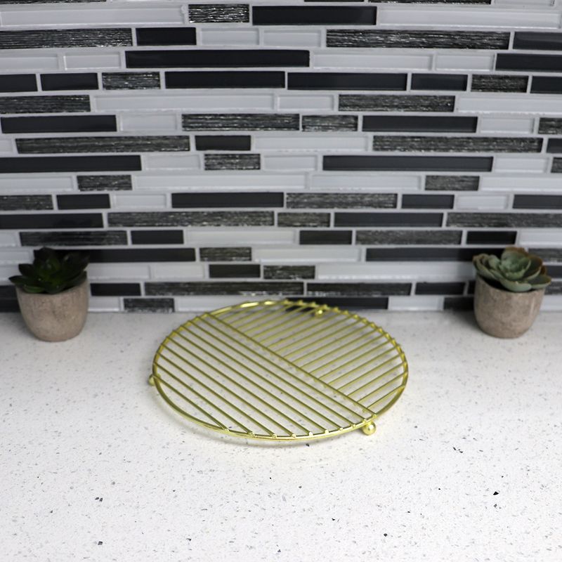 Home Basics Halo Round Steel Trivet, Gold