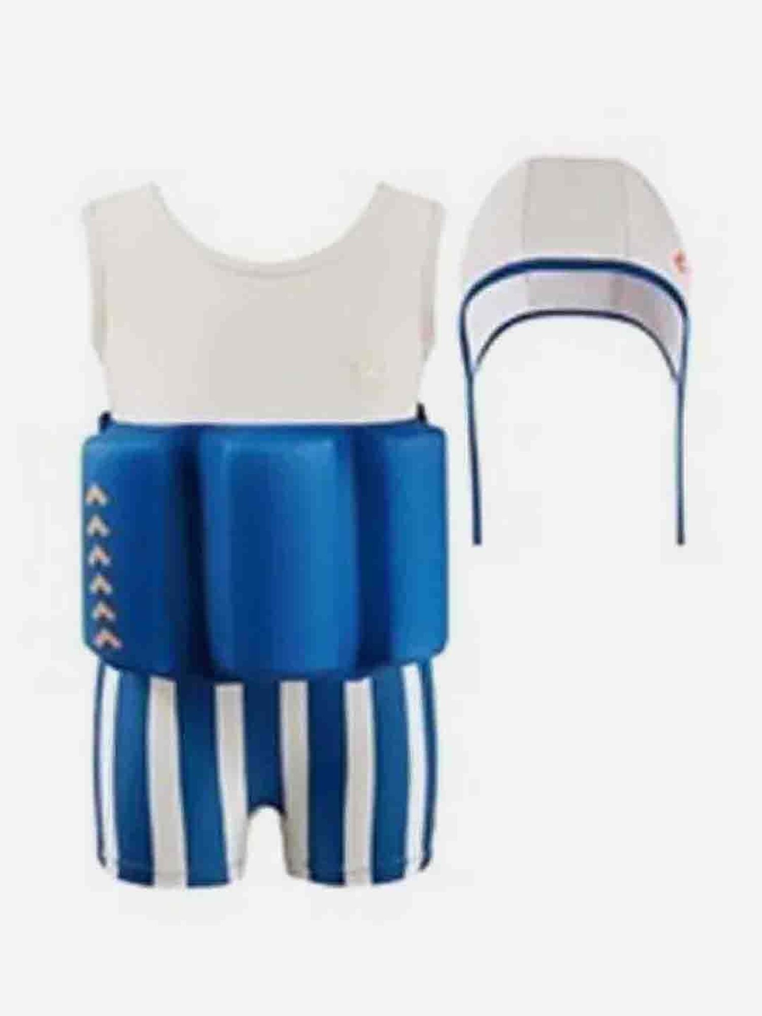 Little Surprise Box Kids Blue & White Printed Swimfloatsuit