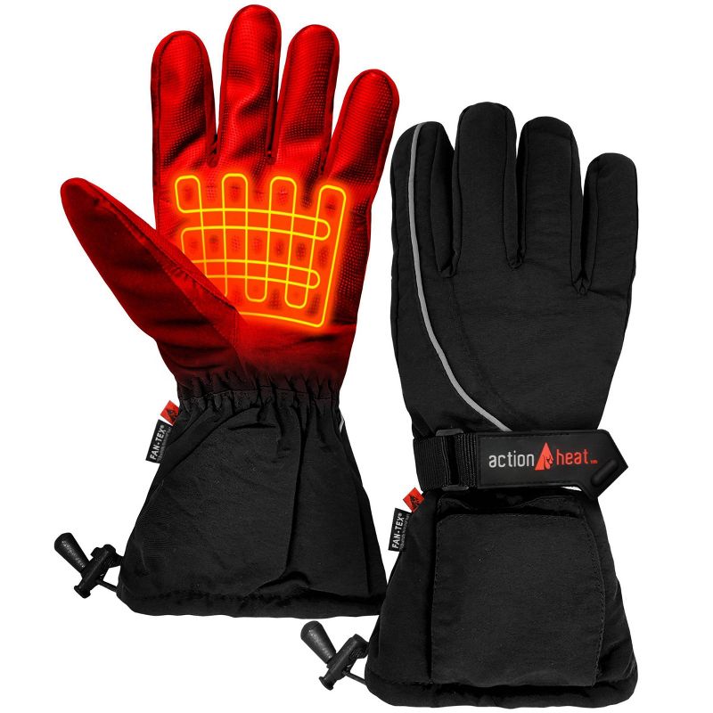 ActionHeat AA Battery Heated Women's Snow Gloves - Black