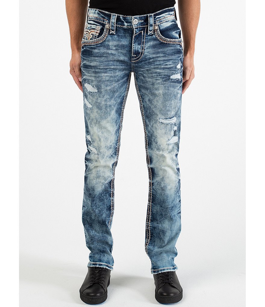 Rock Revival Alternate Straight-Fit Distressed Verdugo 32 Jeans