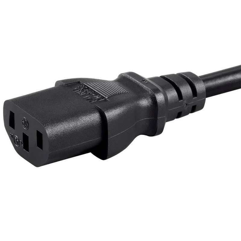 Monoprice Extension Cord - 4 Feet - Black | IEC-320-C14 to IEC-320-C13, 16AWG, 13A, 3-Prong, SVT