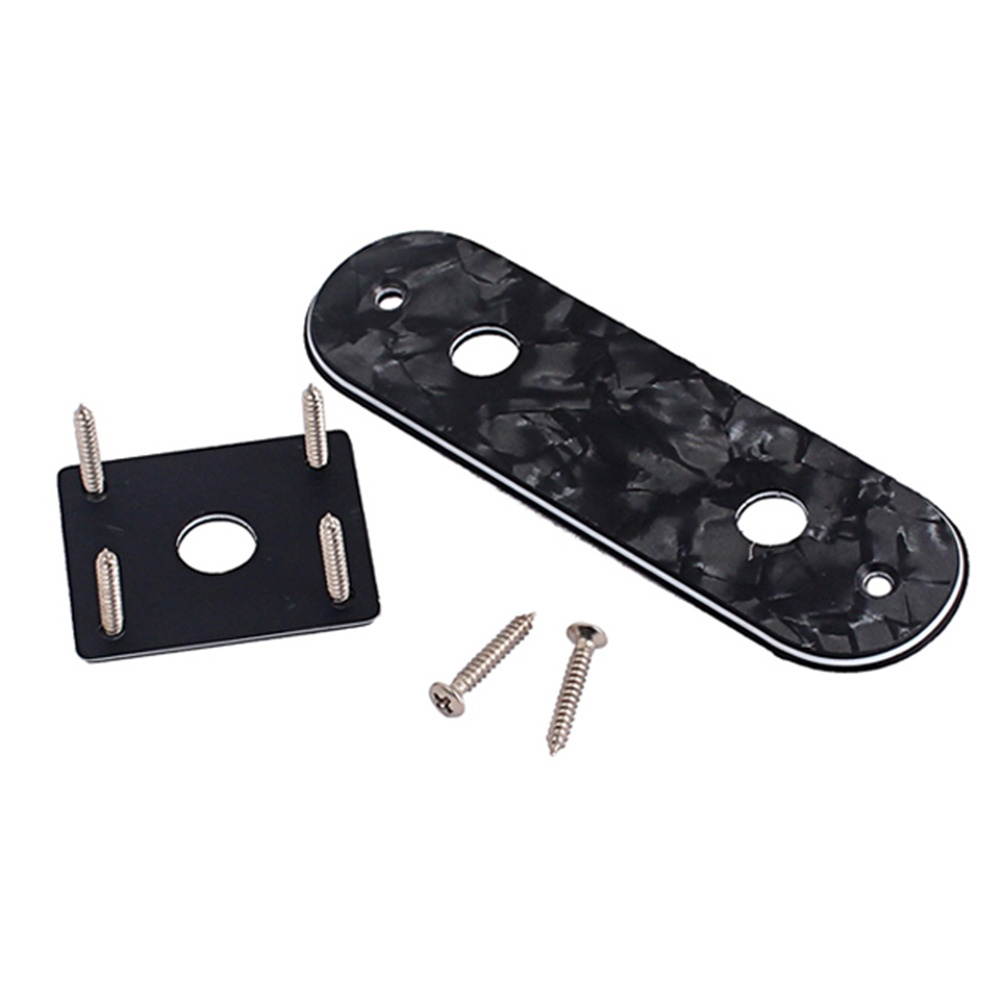 1 Set Celluloid Electric Guitar Control Plate Replacement Switch Plate for Bass Guitar (Black)