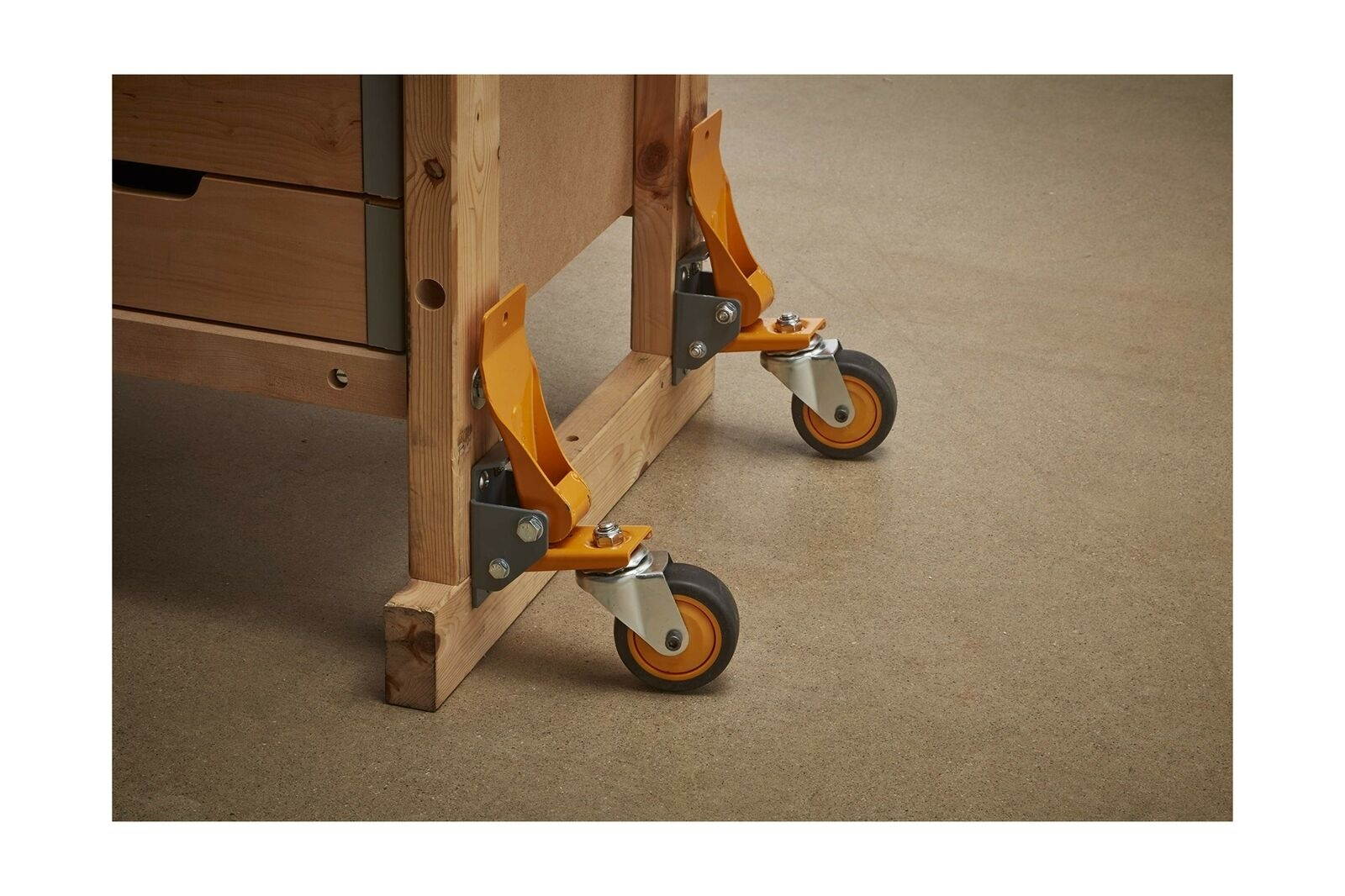 Bora Heavy Duty Workbench 4-Caster Set for Workshop Mobility; Swivel, Locking...