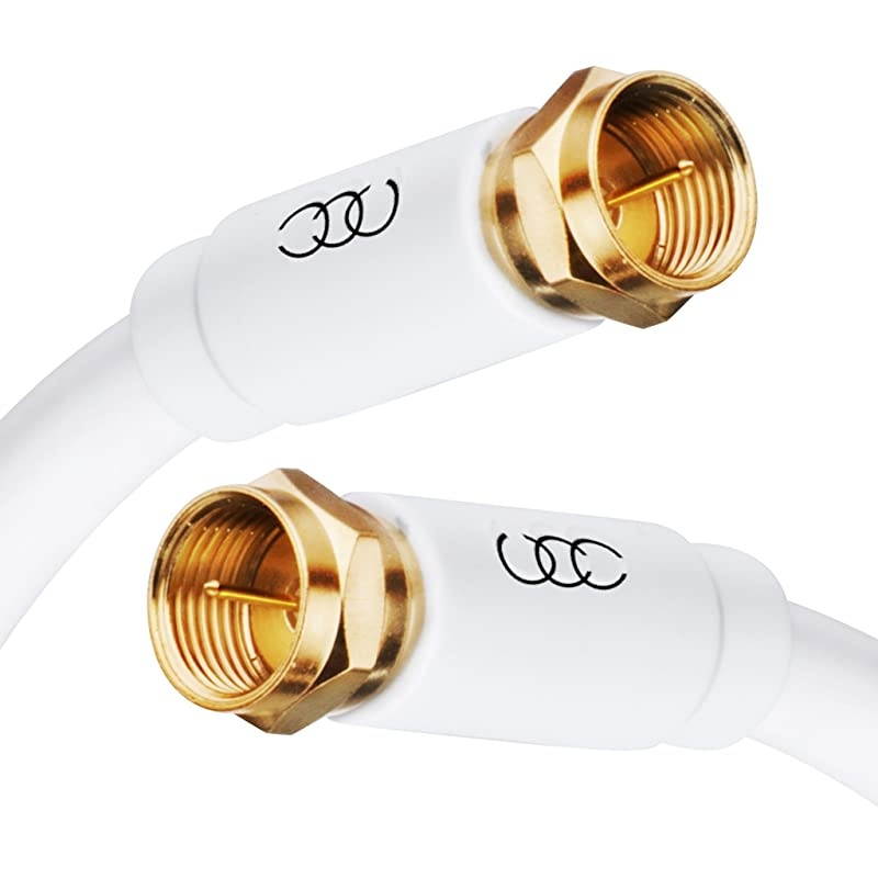 Cable Triple Shielded CL3 inWall Rated Gold Plated Connectors 25ft RG6 Digital Audio Video with Male F Connector Pin 25 Feet