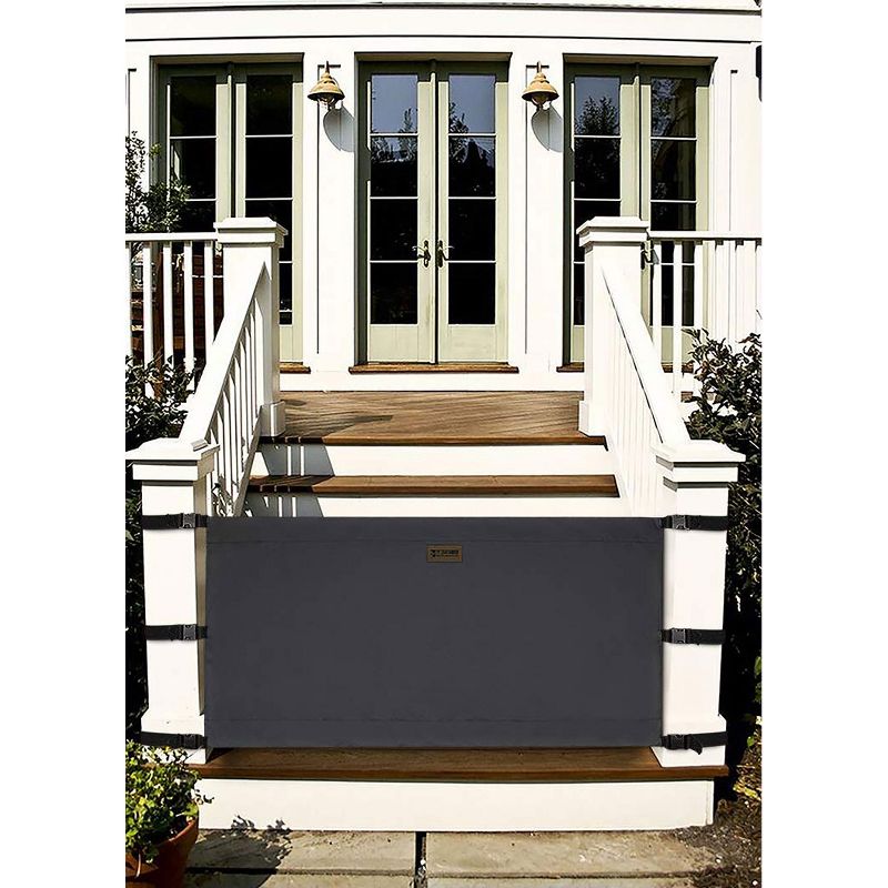 THE STAIR BARRIER 36 to 42 Inch Banister to Banister Portable Fabric Baby Kids Pet Safety Gate for Children, Dogs, and Cats, Indoor/Outdoor Black