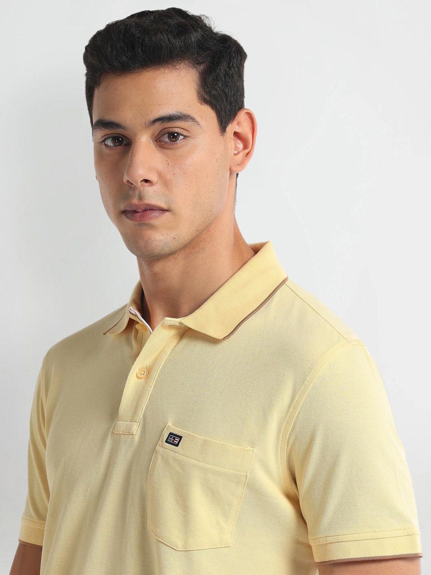 Arrow Sports Yellow Regular Fit Polo T-Shirt