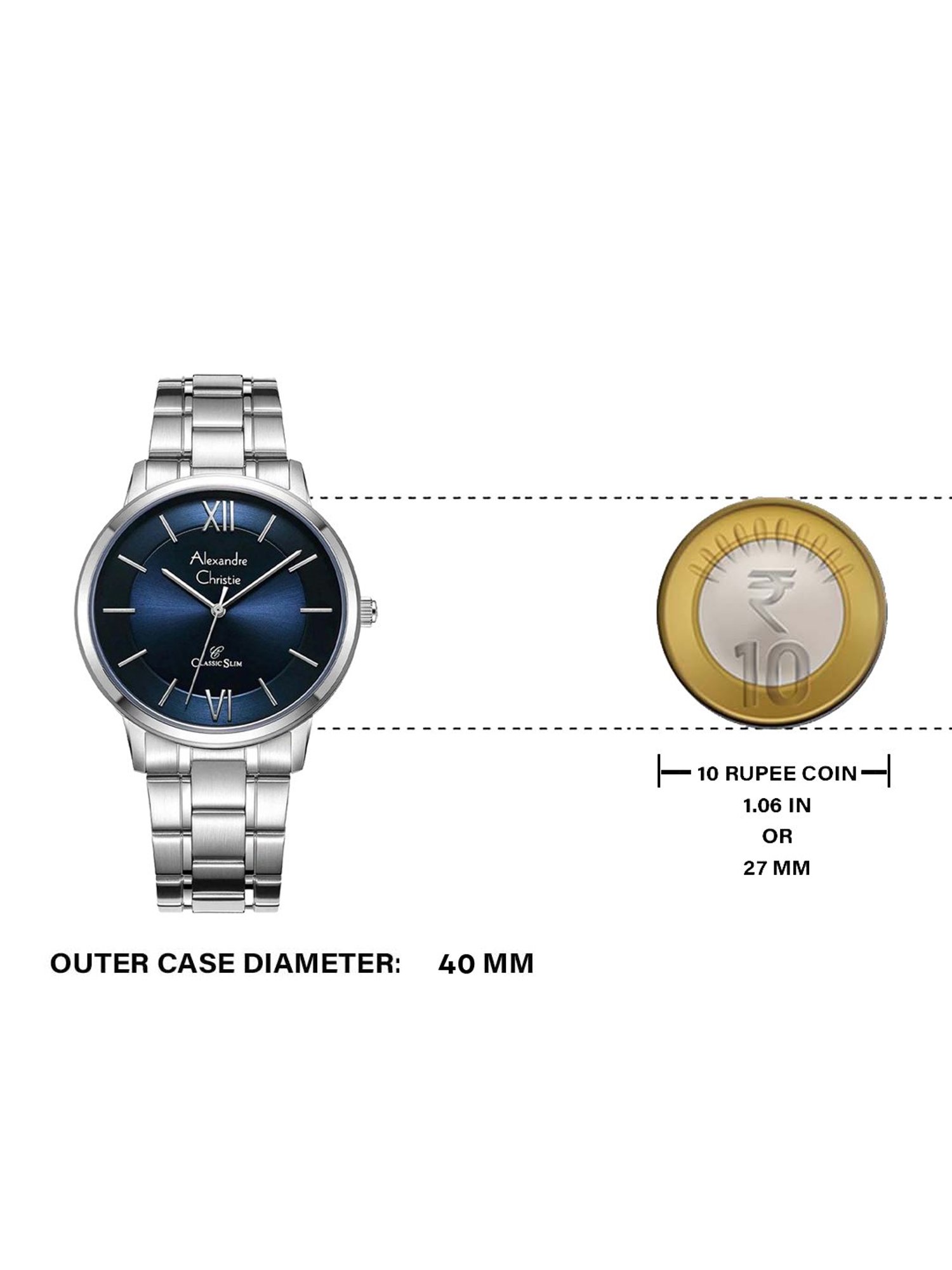 ALEXANDRE CHRISTIE 8689MHLHSSBU AC Collection Classic Analog Couple Watch