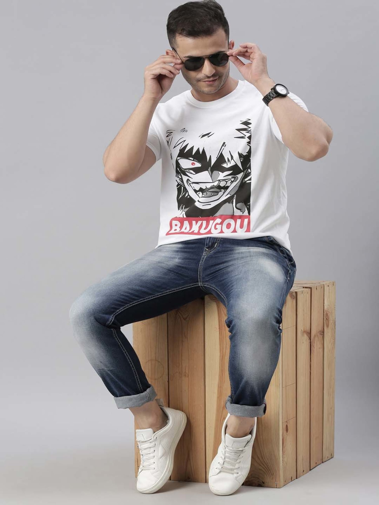 Bushirt White Cotton Crew T-Shirt