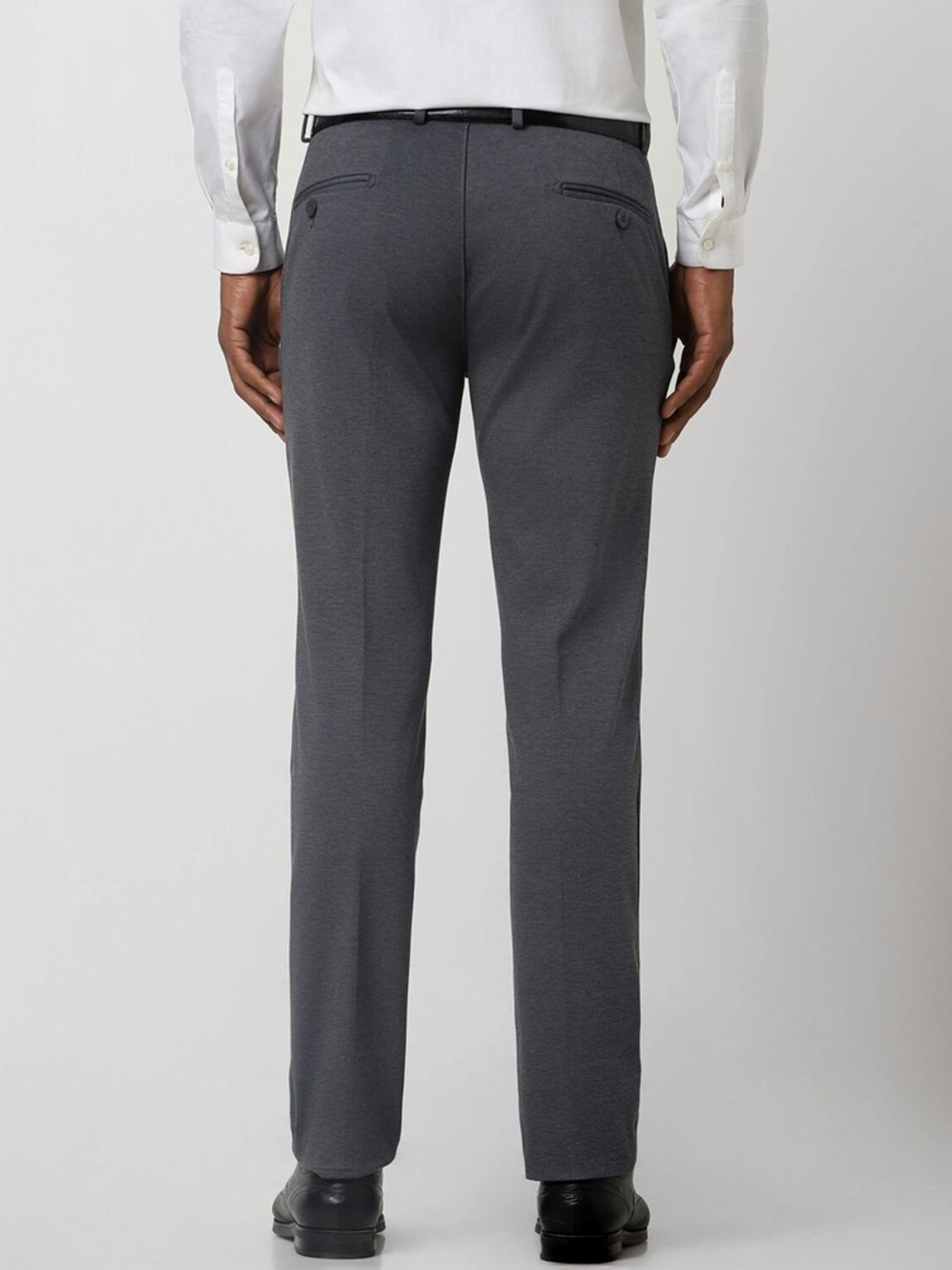 Peter England Grey Slim Fit Trousers