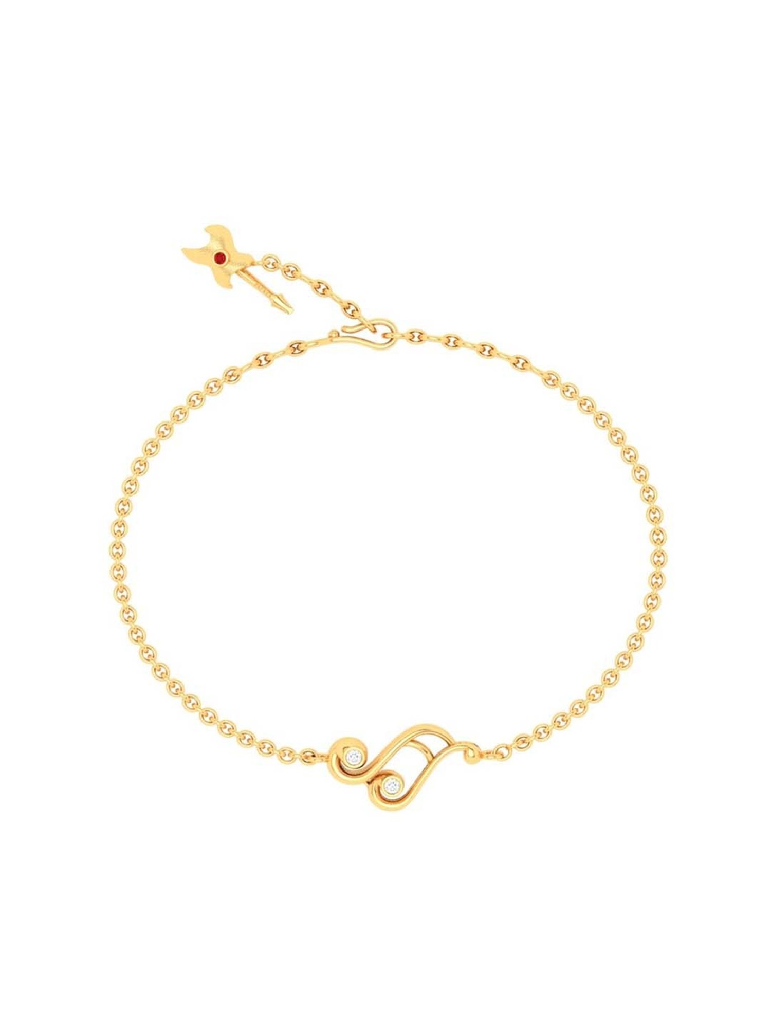 P.C. Chandra Jewellers 22k Yellow Gold Musical Note Bracelet