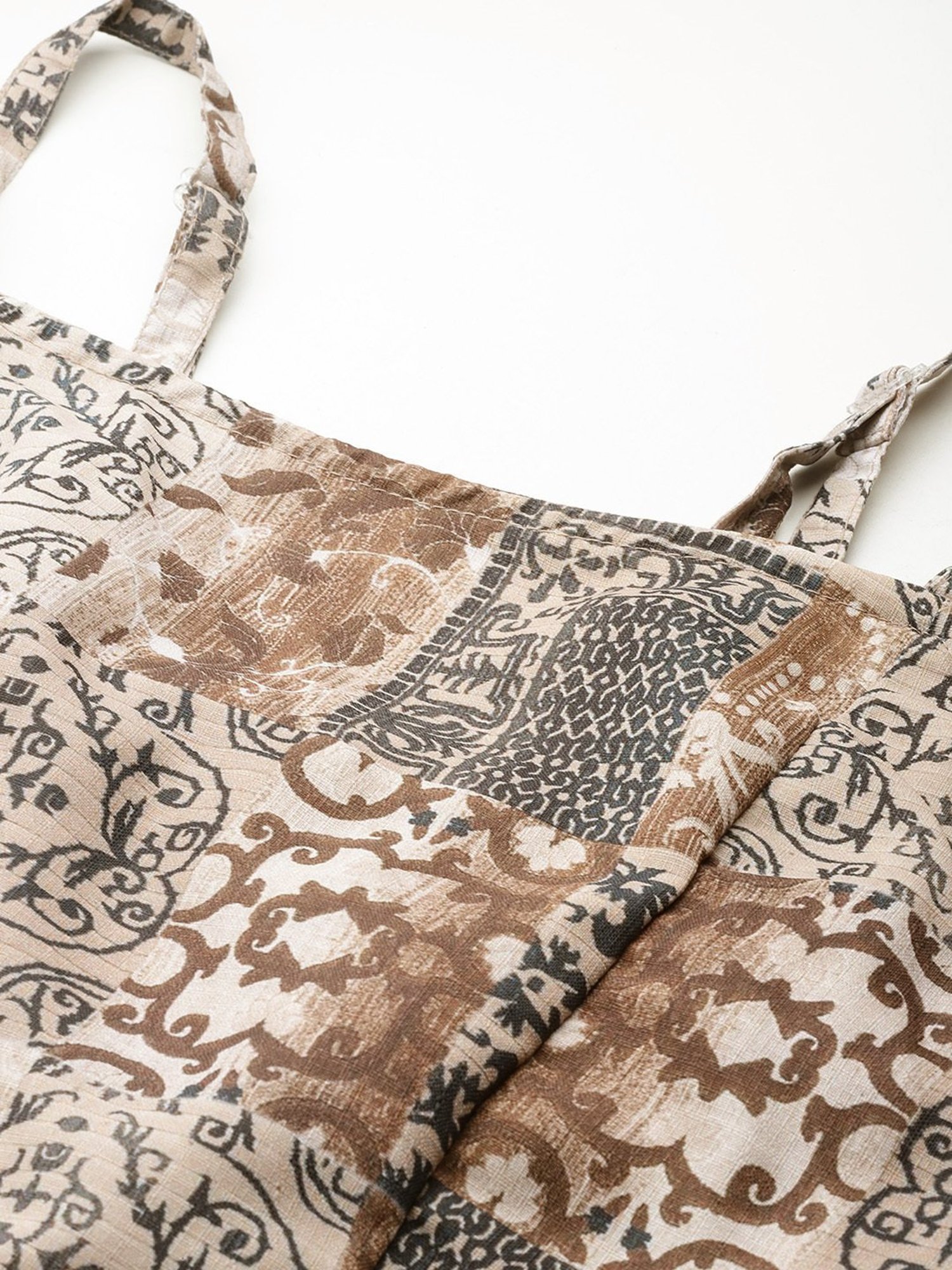 Jompers Brown Printed Lehenga Choli Set With Dupatta