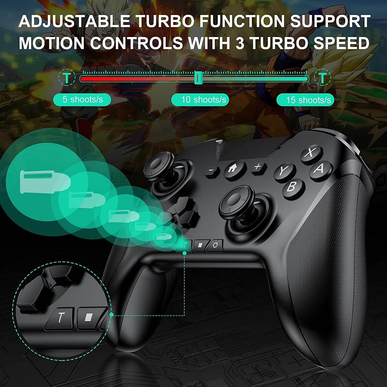 DESFLOW Wireless Controller for Switch/Switch Lite Professional Controller Remote Gamepad Joypad Joystick for Switch Console