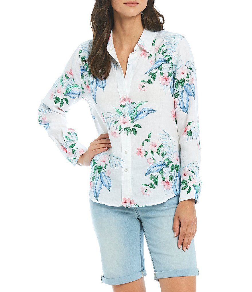 Tommy Bahama Linen Flora Frond Long Sleeve Shirt