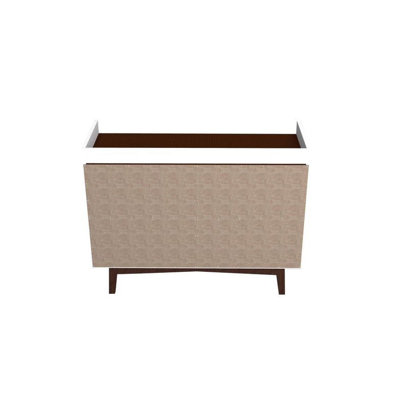 35.43" Brookdale Sideboard White/Nut Brown - Manhattan Comfort