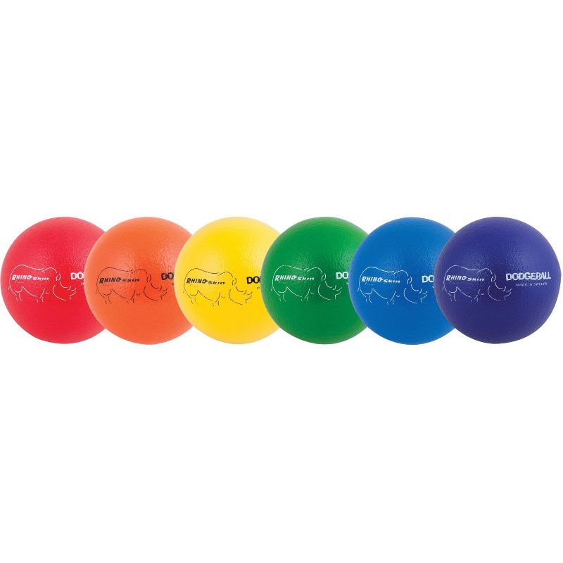 Champion Sports Rhino Skin Dodgeballs, 7 Inches, Assorted Colors, set of 6