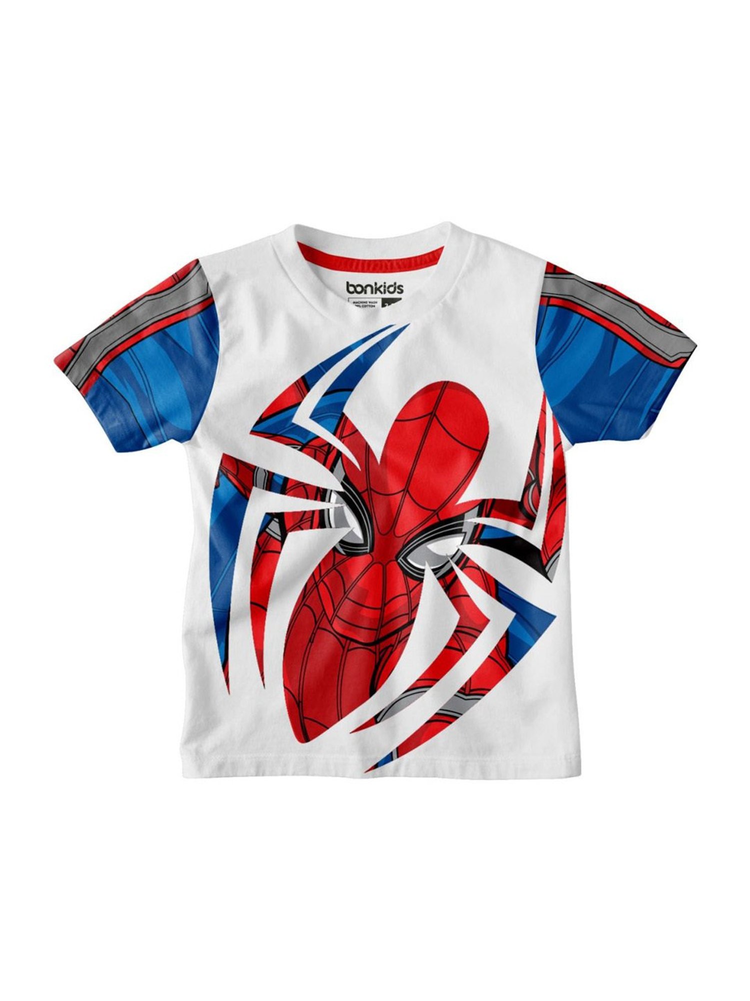 Bonkids Kids Multicolor Cotton Printed Spiderman T-Shirt