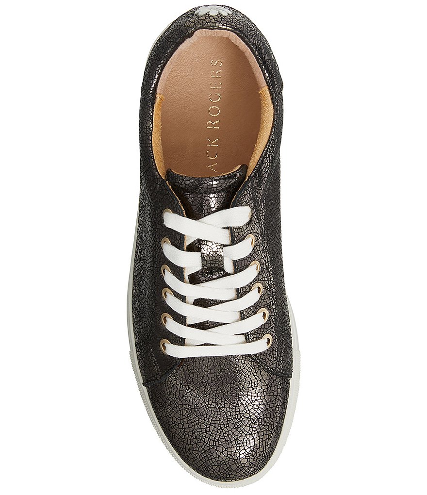 Jack Rogers Rory Metallic Leather Lace-Up Sneakers