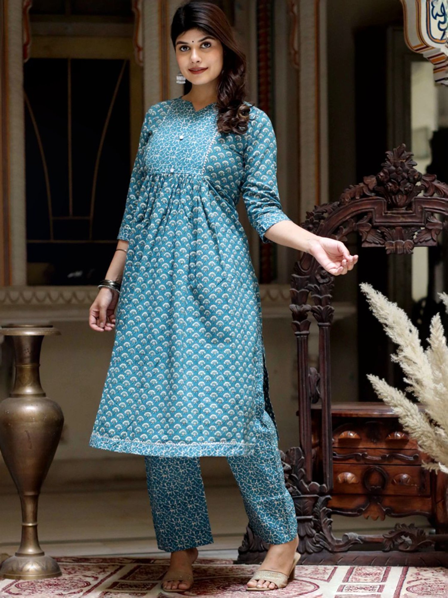 URBAN MYSTIC Black Rayon Embroidered Kurta & Sharara Set
