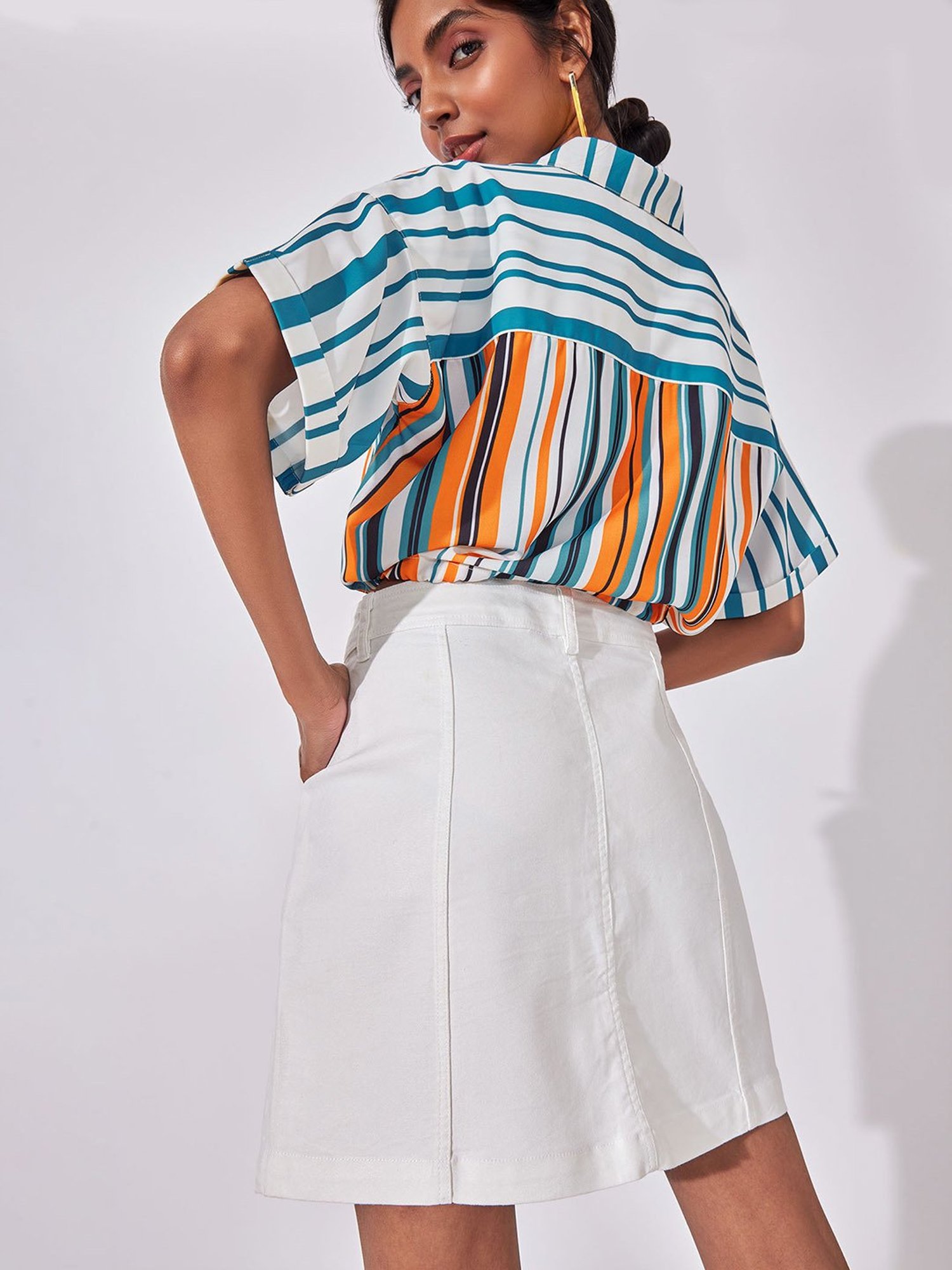 The Label Life Multicolor Printed Crop Top