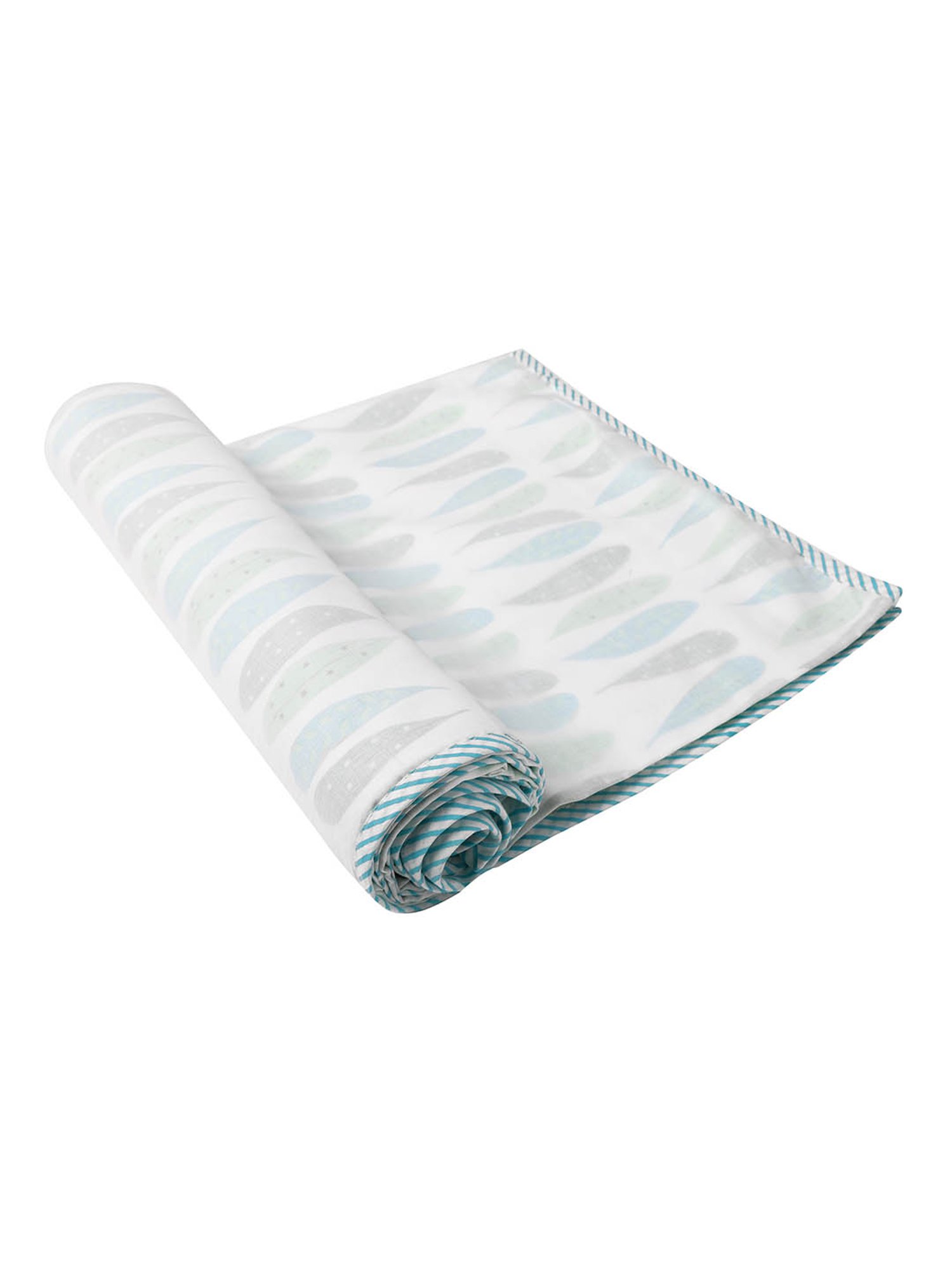 Nigh Nigh Foliage White & Green Cotton 70 TC Toddlers Dohar - Set of 1