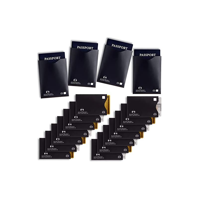 RFID Blocking Sleeves 14 Credit Card Holders amp 4 Passport Protectors Ultimate Premium Identity Theft Protection Sleeve Set for Men amp Women Smart Slim Design Perfectly fits WalletPurse