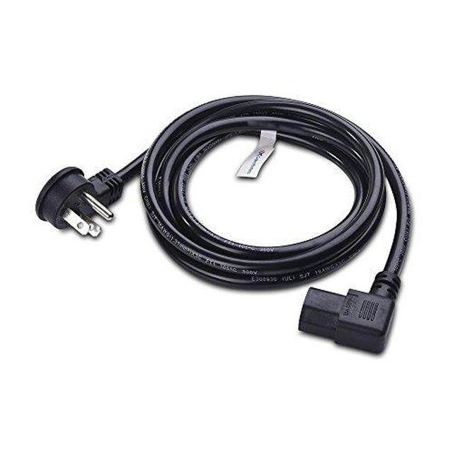 Cable Matters 2-Pack 16 AWG Low Profile Right Angle Power Cord (Power Cable) 6 Feet (NEMA 5-15P to Angled IEC C13)
