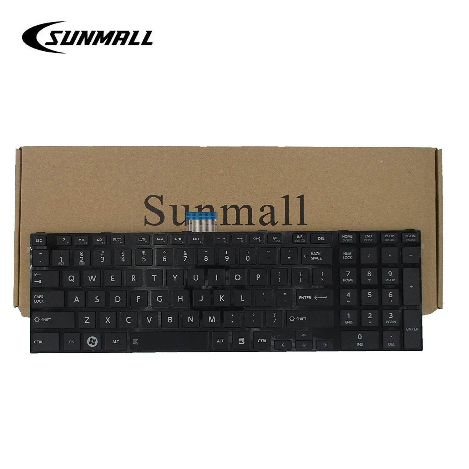 SUNMALL Laptop Keyboard replacement (WITH FRAME) for Toshiba Satellite c850 c855 c855d l850 l855 c875 c875d l875d p850 p855 p875d Black US Layout(6 Months Warranty)