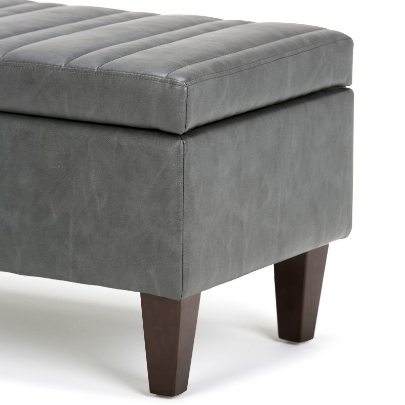 48" Garret Storage Ottoman Slate Gray Faux Leather - WyndenHall