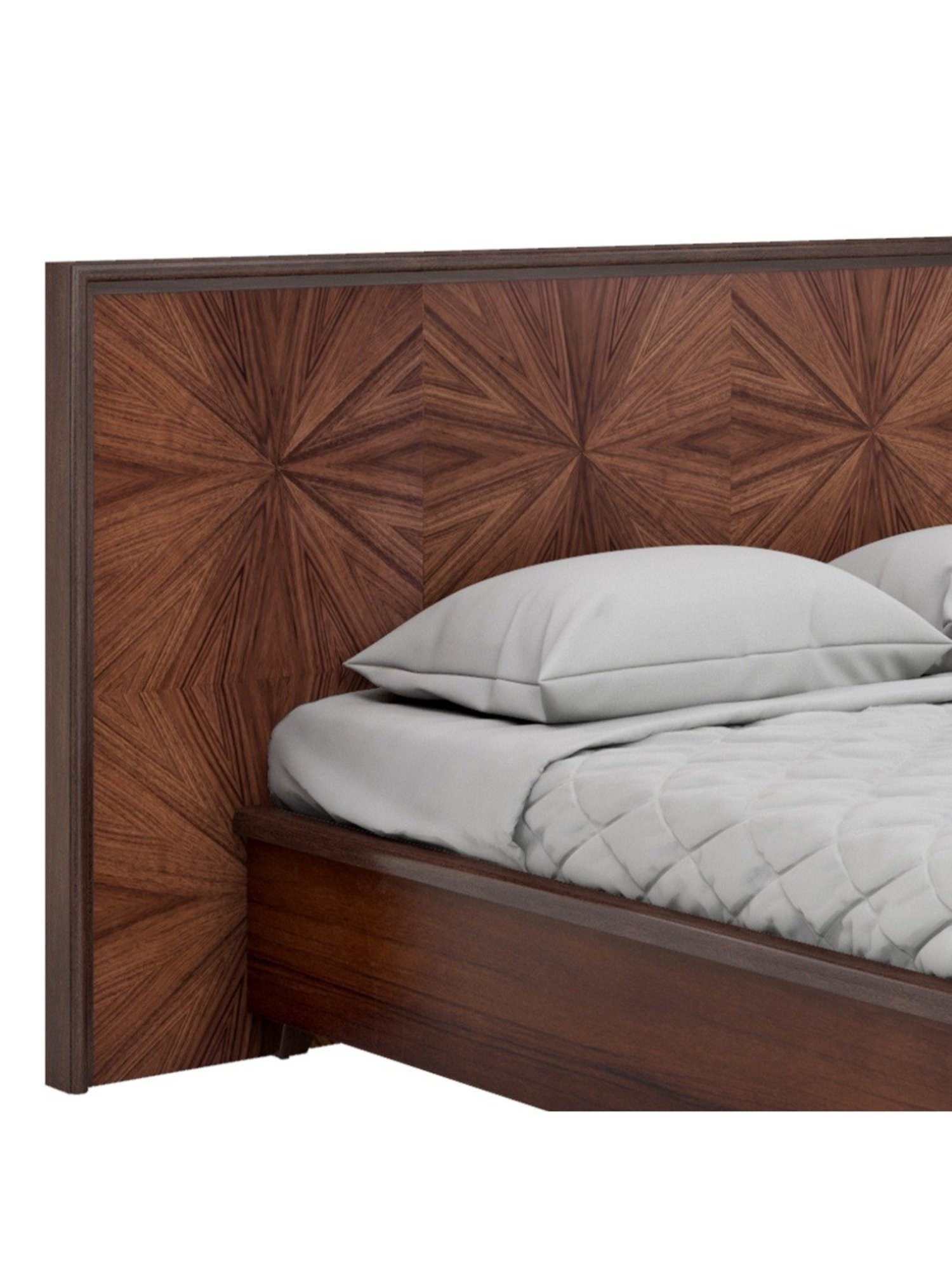 Durian Hudson Brown Plywood Queen Size Bed