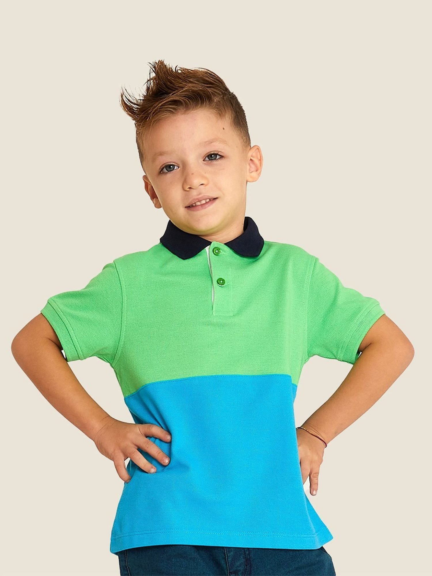 Pantaloons Junior Multicolor Cotton Striped Polo T-Shirt