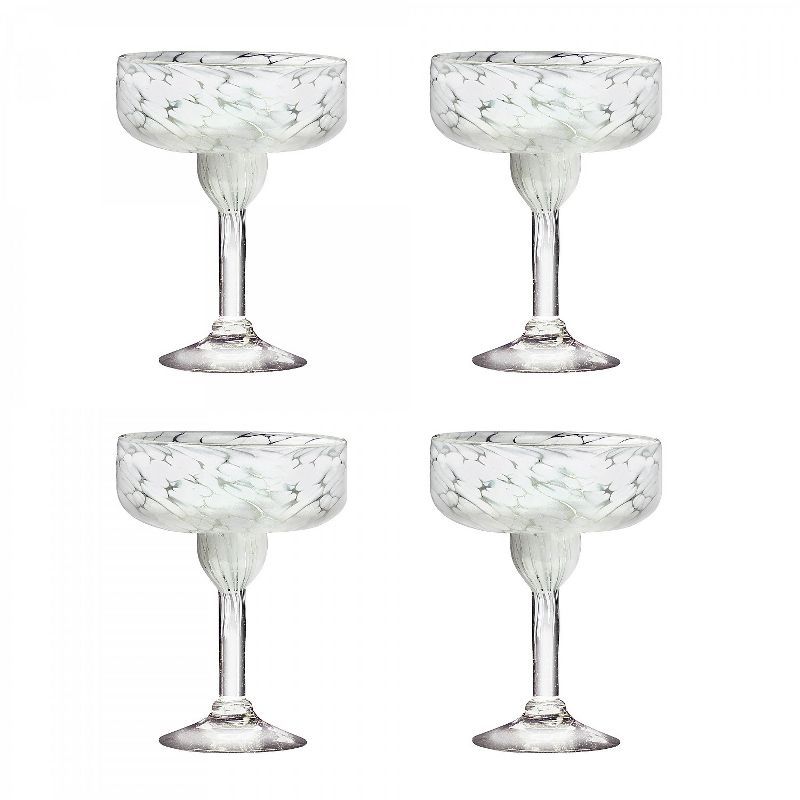 Amici Home Authentic Mexican Handmade Carmen Margarita Glass, 15oz, Assorted Set of 4