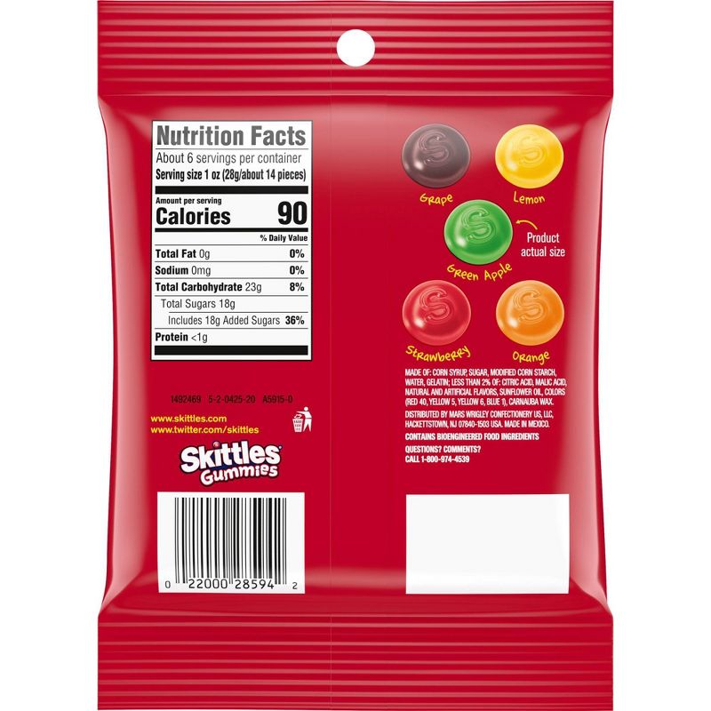 Skittles Original Gummies Peg - 5.8oz
