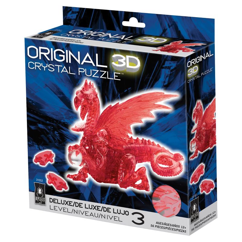 Bepuzzled Deluxe Crystal: Red Dragon 3D Puzzle 56pc
