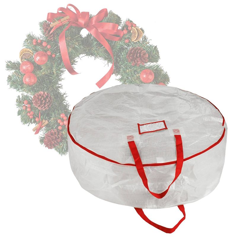 Elf Stor 30" Deluxe Holiday Christmas Wreath Storage White