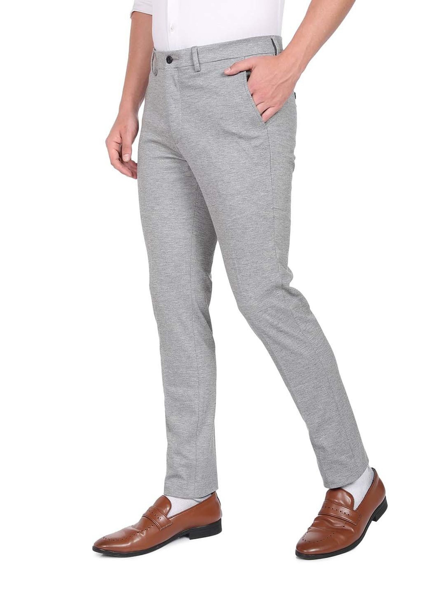 Arrow Navy Regular Fit Trousers