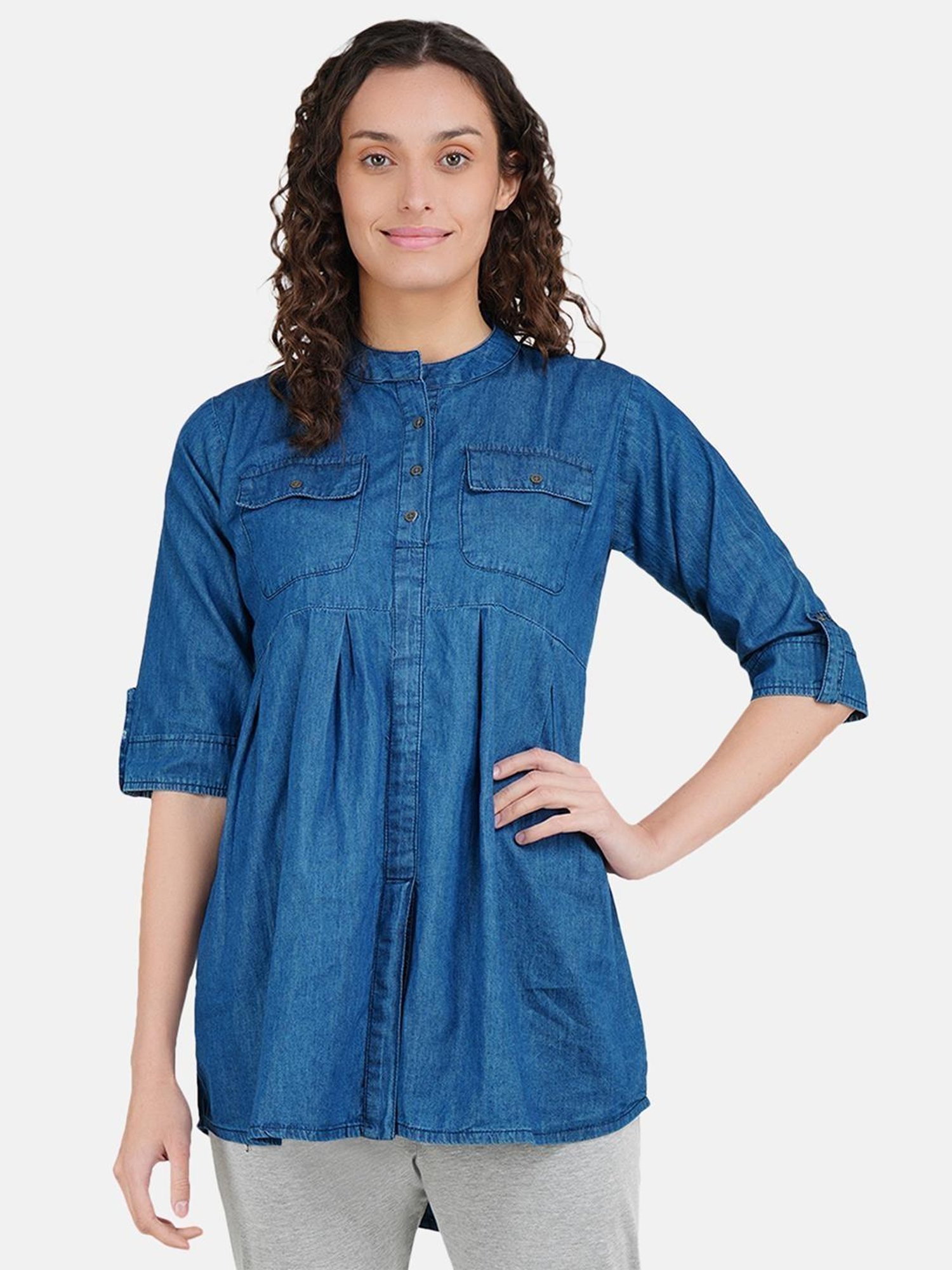 KOI SLEEPWEAR Blue Maternity Topwear