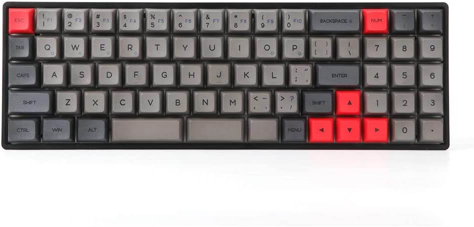 EPOMAKER GK73XS RGB Hotswap 68% Bluetooth Mechanical Keyboard with Independent F/Num/Arrow Keys, Split Spacebar, 1900mAh Battery, Fully Programmable for Gamers (Gateron Blue Switch, Grey Black)