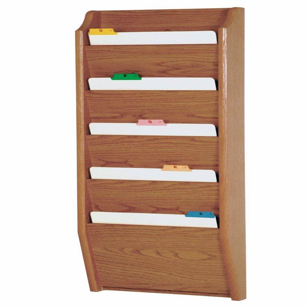 Wooden Mallet 5-Pocket File Holder, Legal Size, Light Oak