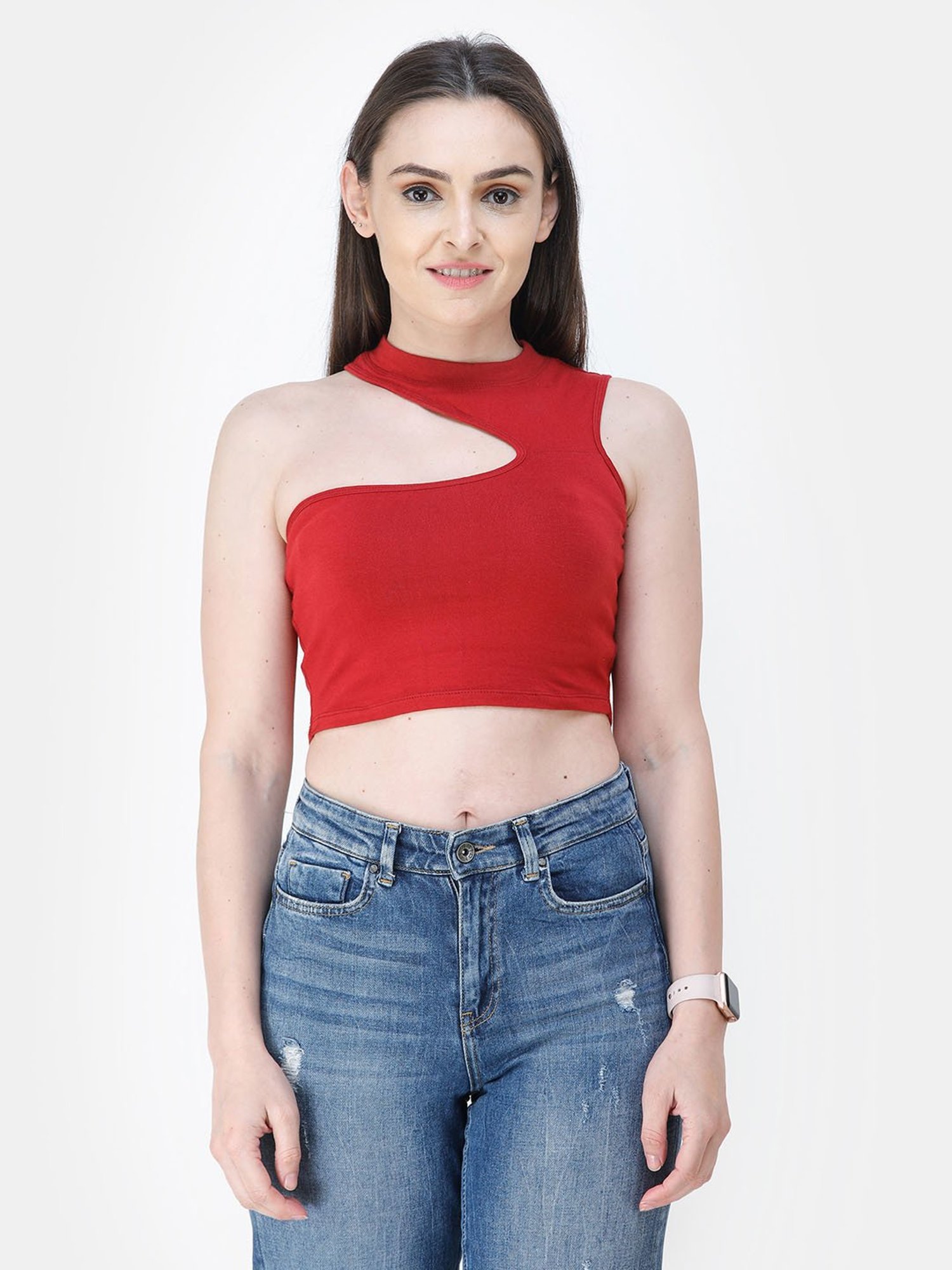 Cation Maroon Crop Top