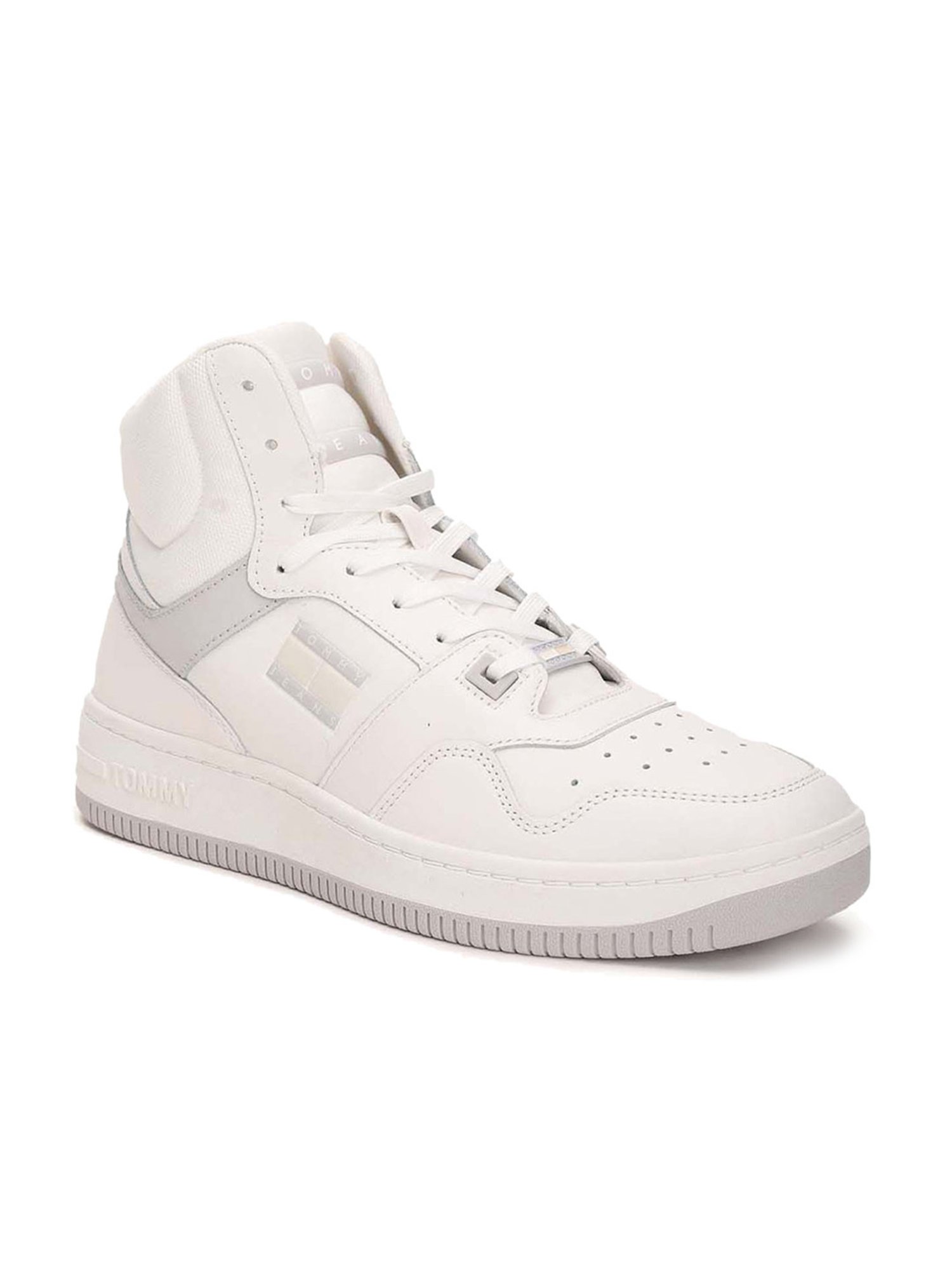 Tommy Hilfiger Men's Off White Ankle High Sneakers