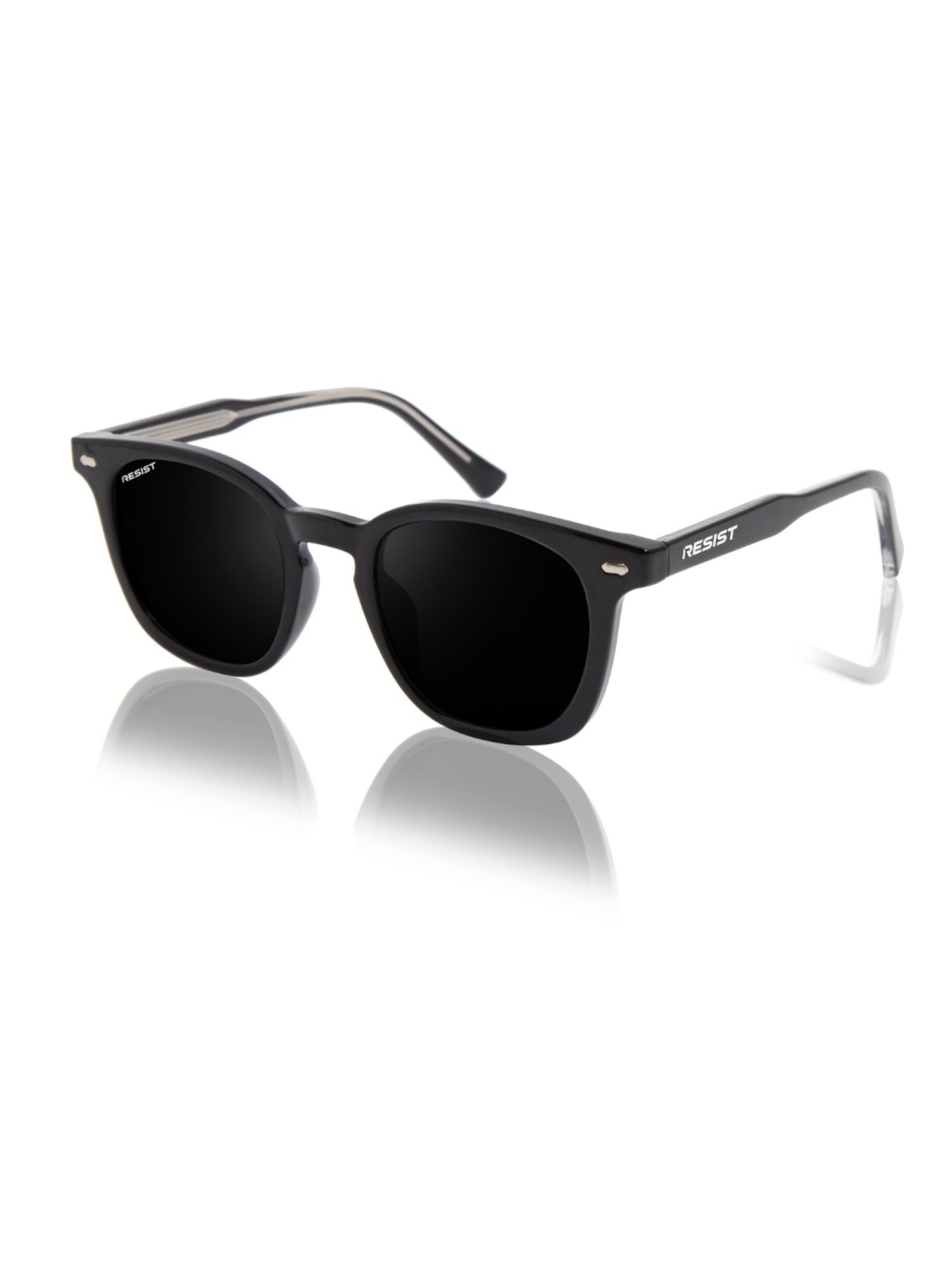 Resist Eyewear Black Wayfarer uv protected Unisex Sunglasses