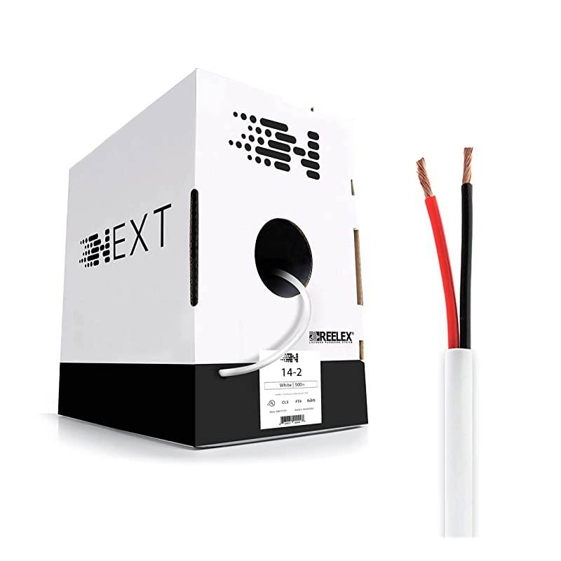 142 Speaker Wire 14 AWGGauge 2 Conductor UL Listed In Wall CL2CL3 and OutdoorIn Ground Direct Burial Rated OxygenFree Copper OFC 500 Foot Bulk Cable Pull Box White