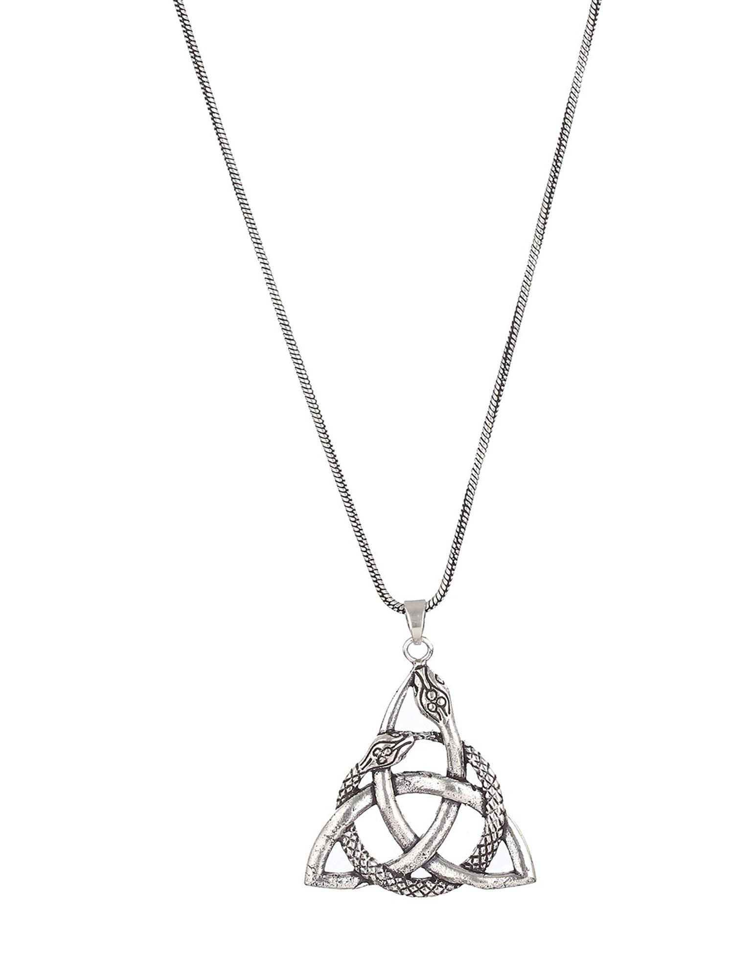 Bold by Priyaasi Snake Triad Black Casual Pendant With Chain for Men