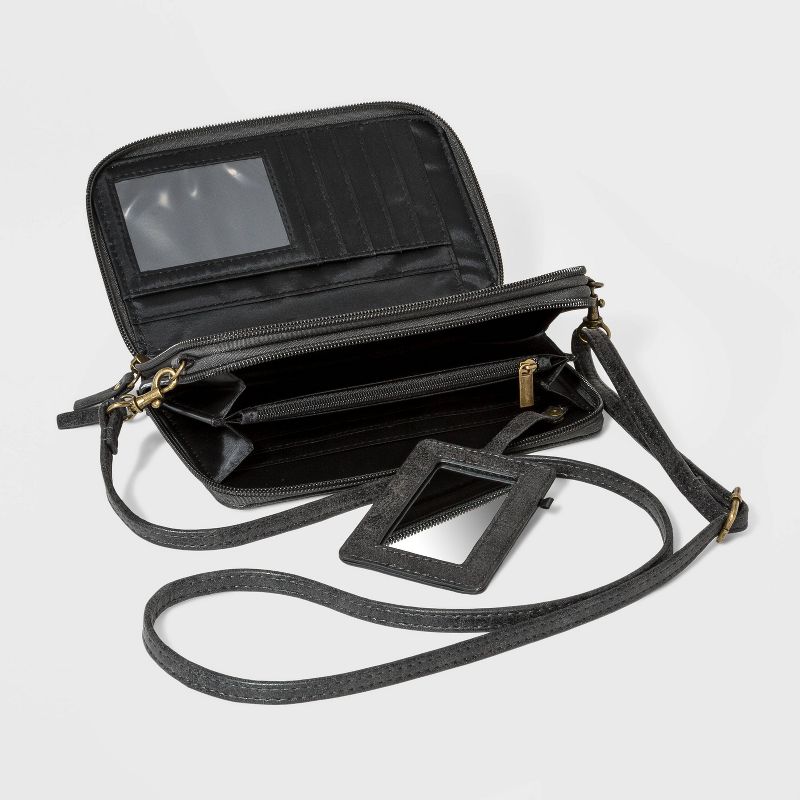 Bueno Zip Closure Women's Wallet On String - Black