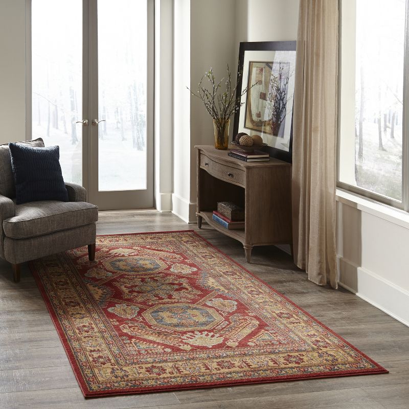 5'3"X7'6" Medallion Area Rug Red - Momeni