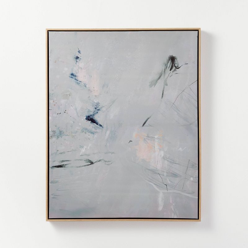 24" x 30" Natural Abstract Markings Framed Wall Art - Threshold™ designed with Studio McGee