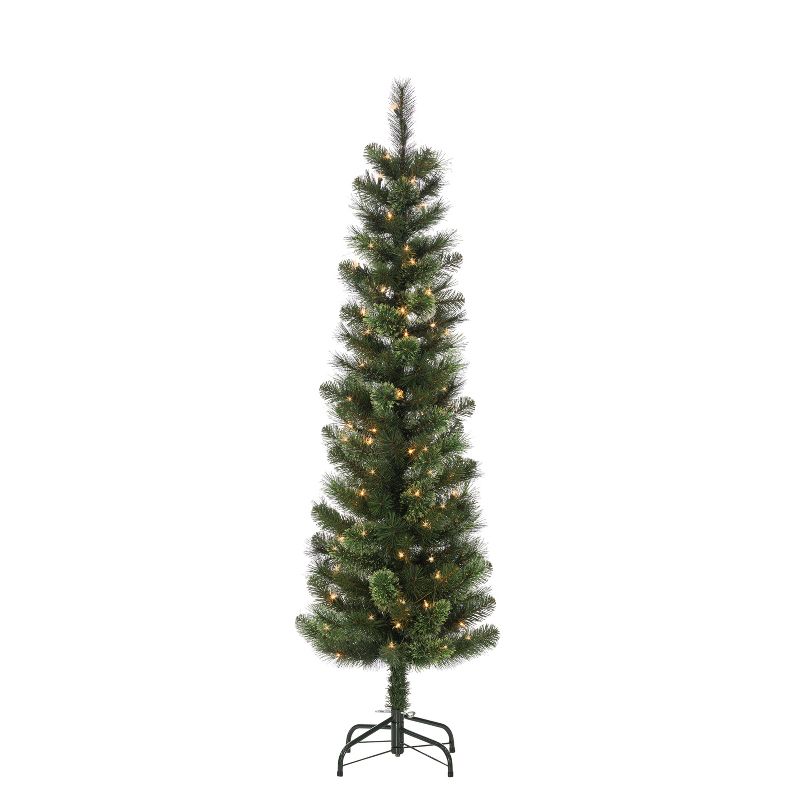 Sterling  6.5-foot Hard/Mixed Cashmere Needle Pencil Tree with 150 Warm White Lights