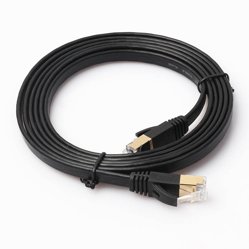 1.8m CAT7 10 Gigabit Ethernet Ultra Flat Patch Cable for Modem Router LAN Network - Built with Shielded RJ45 Connectors